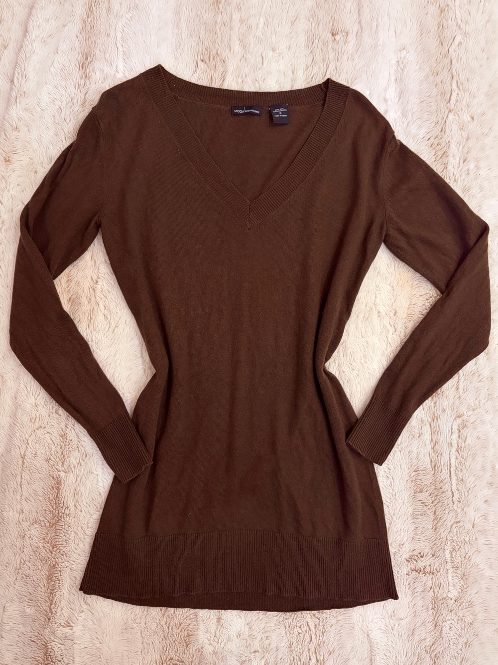Y2K Silk & Cashmere Vintage Moda Int. Brown Sweater Dark Academia Preppy Capsule
